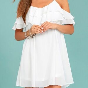 Lulus | White Off-the-shoulder Dress - Size X-Small